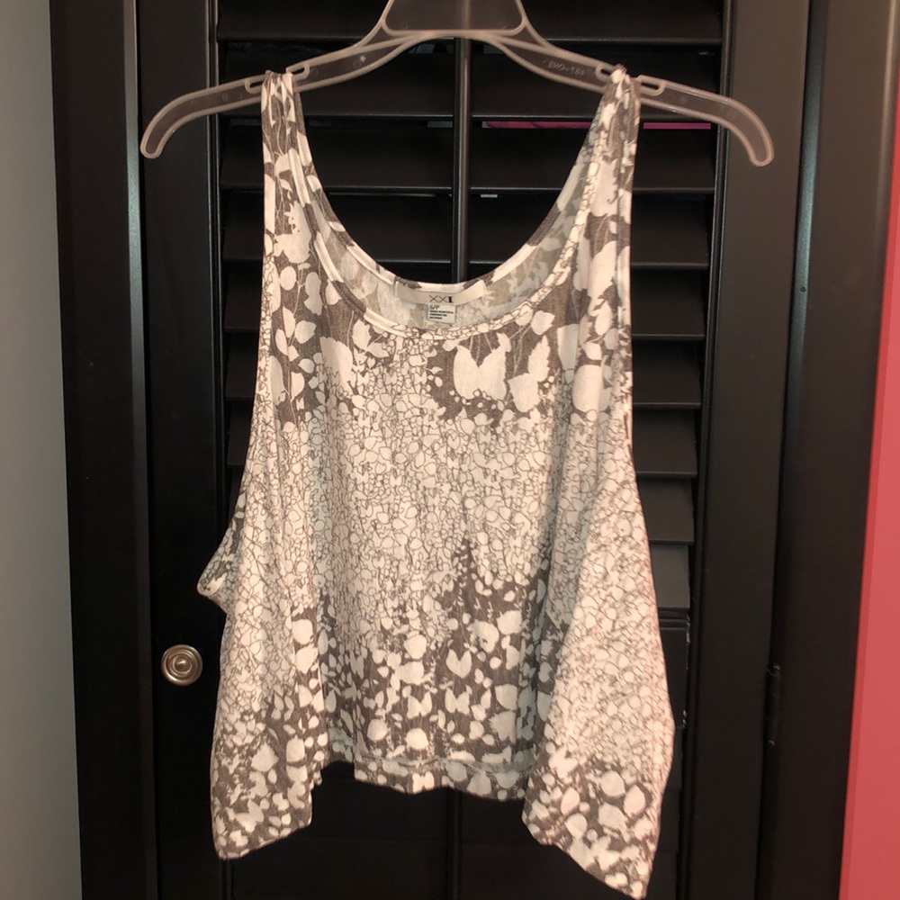 Brown & White Printed Tank